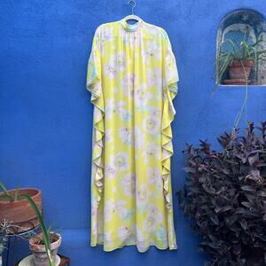 h&m yellow floral maxi dress